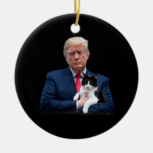 Trump 2024 Cat MAGA Funny Trump Cat Keramisch Ornament (Voorkant)