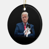 Trump 2024 Cat MAGA Funny Trump Cat Keramisch Ornament (Links)