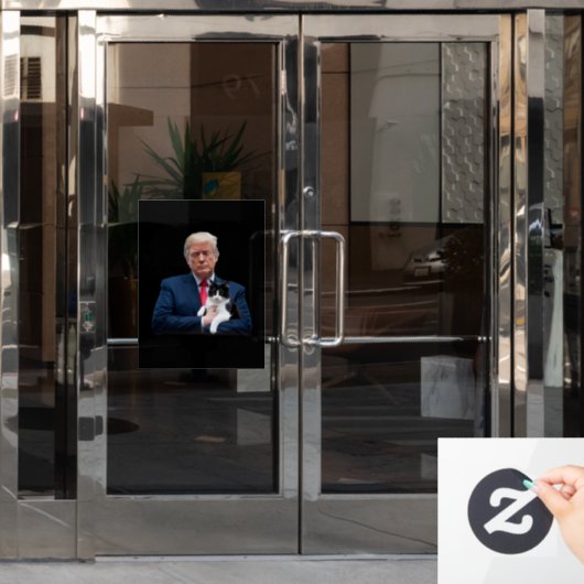 Trump 2024 Cat MAGA Funny Trump Cat Raamsticker (Kantoordeur)