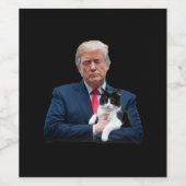 Trump 2024 Cat MAGA Funny Trump Cat Wijn Etiket (Enkel label)