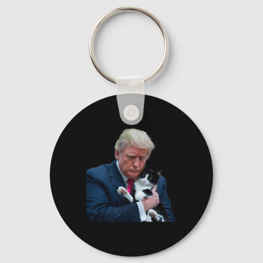 Trump 2024 Cat Mega Funny Trump Cat Sleutelhanger (Voorkant)