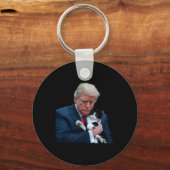 Trump 2024 Cat Mega Funny Trump Cat Sleutelhanger (Voorkant)