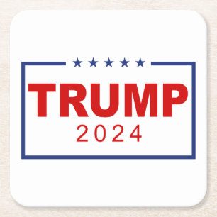 Trump 2024 Classic Rechthoek Logo Kartonnen Onderzetters