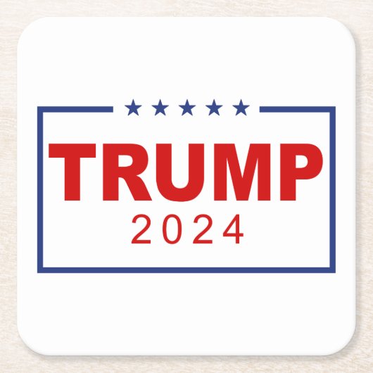Trump 2024 Classic Rechthoek Logo Kartonnen Onderzetters (Voorkant)
