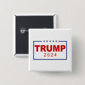 Trump 2024 Classic Rechthoek Logo Vierkante Button 5,1 Cm (Voorkant /achterkant)