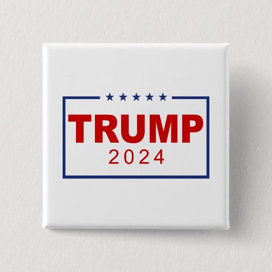 Trump 2024 Classic Rechthoek Logo Vierkante Button 5,1 Cm (Voorkant)