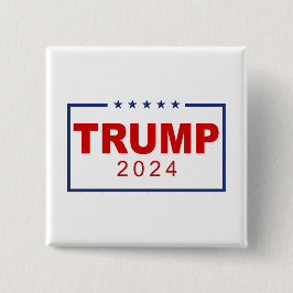 Trump 2024 Classic Rechthoek Logo Vierkante Button 5,1 Cm