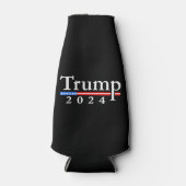 Trump 2024 Classic Zwart en Rood Flesjeskoeler (Voorkant)