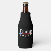 Trump 2024 Classic Zwart en Rood Flesjeskoeler (Fles Voorkant)