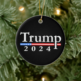Trump 2024 Classic Zwart en Rood Keramisch Ornament