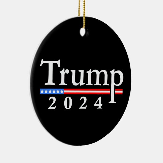 Trump 2024 Classic Zwart en Rood Keramisch Ornament (Rechts)