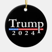 Trump 2024 Classic Zwart en Rood Keramisch Ornament (Voorkant)