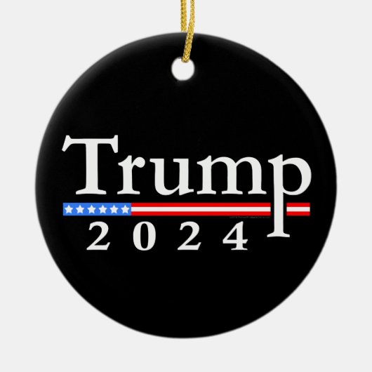Trump 2024 Classic Zwart en Rood Keramisch Ornament (Voorkant)