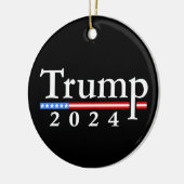 Trump 2024 Classic Zwart en Rood Keramisch Ornament (Links)