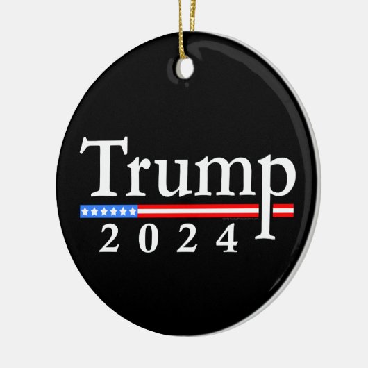 Trump 2024 Classic Zwart en Rood Keramisch Ornament (Links)