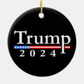Trump 2024 Classic Zwart en Rood Keramisch Ornament (Achterkant)