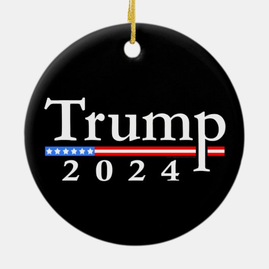 Trump 2024 Classic Zwart en Rood Keramisch Ornament (Achterkant)
