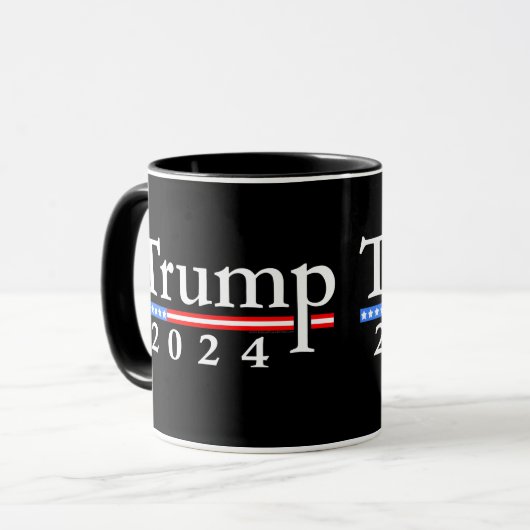 Trump 2024 Classic Zwart en Rood Mok (Voorkant links)