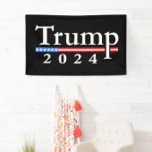Trump 2024 Classic Zwart en Rood Spandoek (Insitu)