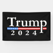 Trump 2024 Classic Zwart en Rood Spandoek (Horizontaal)