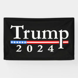 Trump 2024 Classic Zwart en Rood Spandoek