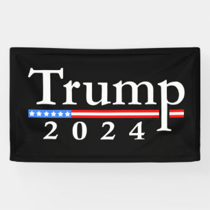 Trump 2024 Classic Zwart en Rood Spandoek