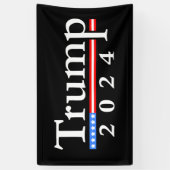 Trump 2024 Classic Zwart en Rood Spandoek (Verticaal)