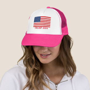 TRUMP 2024 Damesroze Trucker Hat Pet