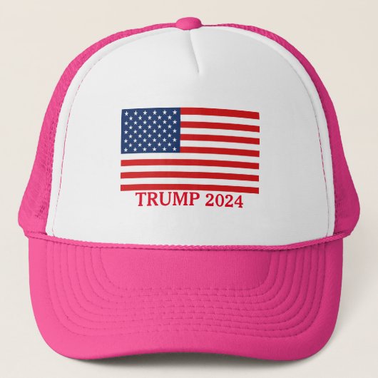 TRUMP 2024 Damesroze Trucker Hat Trucker Pet (Voorkant)