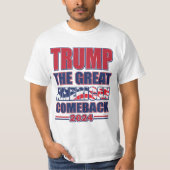 Trump 2024 De Grote Amerikaanse Comeback T-shirt (Voorkant)