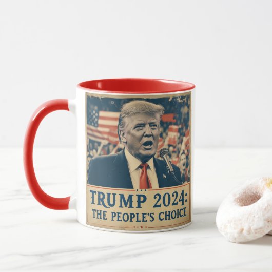 Trump 2024: de keuze van het volk mok (Met donut)