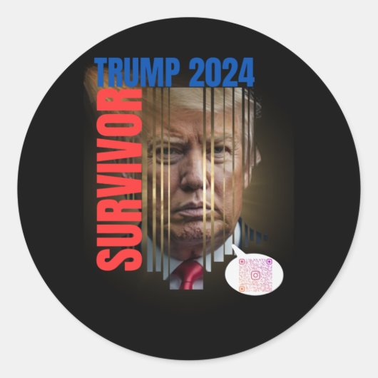 Trump 2024 De overlevende Ronde Sticker (Voorkant)