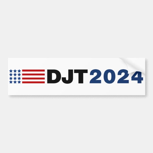 Trump 2024 DJT Bumpersticker (Voorkant)