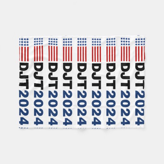 Trump 2024 DJT Fleece Deken (Voorkant (Horizontaal))