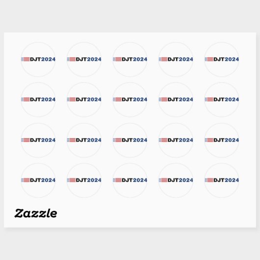 Trump 2024 DJT Ronde Sticker (Vel)