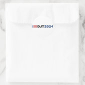 Trump 2024 DJT Ronde Sticker (Tas)