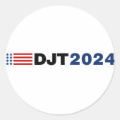 Trump 2024 DJT Ronde Sticker (Voorkant)