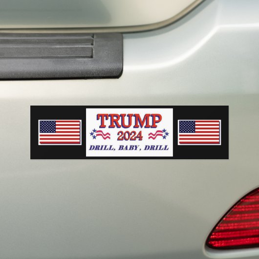 Trump 2024 Drill Baby boor Bumpersticker (Op auto)