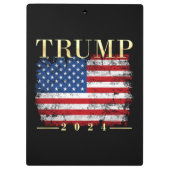 Trump 2024 Elegante gouden  Amerikaanse vlag Klembord (Achterkant)