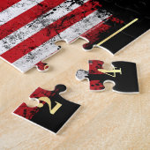 Trump 2024 Elegante gouden  Amerikaanse vlag Legpuzzel (Zijkant)