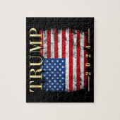 Trump 2024 Elegante gouden  Amerikaanse vlag Legpuzzel (Verticaal)