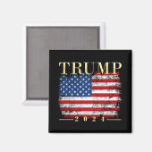 Trump 2024 Elegante gouden  Amerikaanse vlag Magneet (Voorkant / Achterkant)