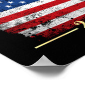 Trump 2024 Elegante gouden  Amerikaanse vlag Poster (Hoek)