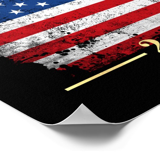 Trump 2024 Elegante gouden  Amerikaanse vlag Poster (Hoek)