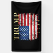 Trump 2024 Elegante gouden Amerikaanse vlag Spandoek (Verticaal)