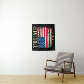 Trump 2024 Elegante gouden  Amerikaanse vlag Wandkleed (In situ)