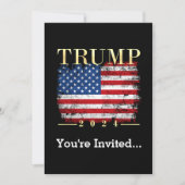 Trump 2024 Elegante Gouden Vintage Amerikaanse Vla Kaart (Voorkant)