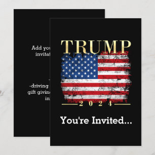 Trump 2024 Elegante Gouden Vintage Amerikaanse Vla Kaart