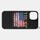 Trump 2024 Elegante gouden  vlag iPhone Hoesje (Achterkant horizontaal)