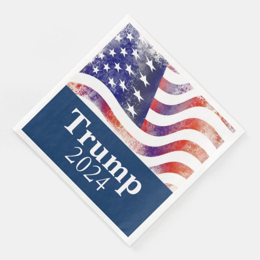 Trump 2024 Faded Amerikaanse vlag campagne Servet (Hoek)